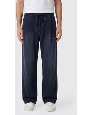 WOOYOUNGMI Relaxed-Fit Cotton Jogging Trousers With Drawstring Waist - Blue