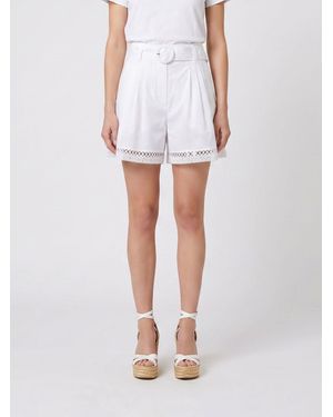 Twinset Cotton Shorts With Belt - White