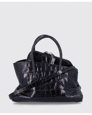 The Attico La Passeggiata Crocodile-Effect Leather Mini Handbag - Black