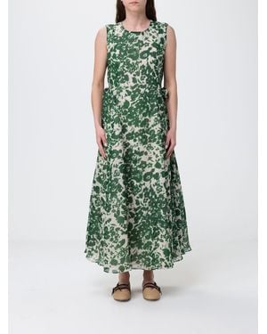 Max Mara Floral Print Ramie Dress - Green