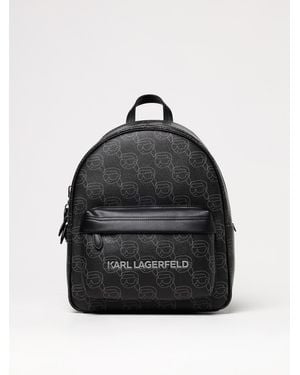 KARL LAGERFELD Kkuik Mini Backpack Karl Icon Print - Black