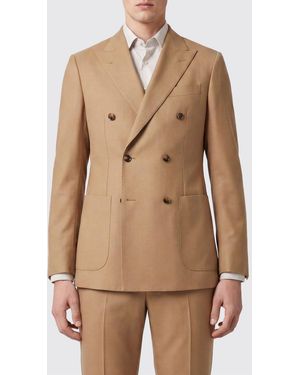 Sartorio Napoli Double-Breasted Cashmere And Silk Blazer With Peak Lapels - Natural