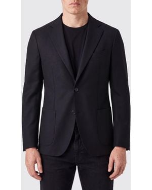 Briglia 1949 Blazer De Botonadura Sencilla En Pura Lana Con Cuello De Solapa - Negro