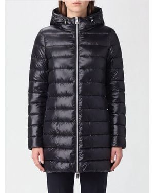 Herno Plumífero Largo De Nailon Acolchado Con Capucha Y Relleno De Plumas - Gris