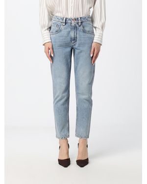 Brunello Cucinelli High-Waisted Five-Pocket Straight Jeans - Blue
