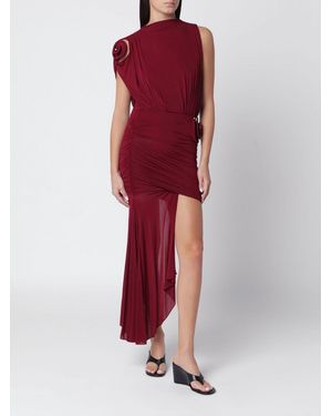 Christopher Esber One-Shoulder Draped Jersey Midi Dress - Red