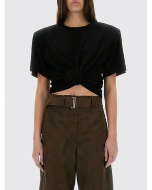 Magda Butrym Cotton Crop T-Shirts - Black