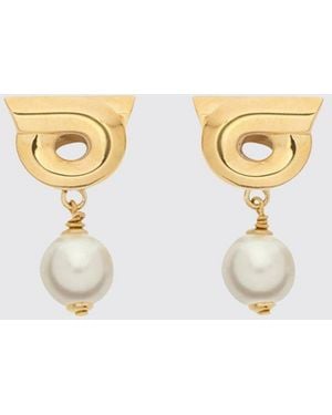 Ferragamo Orecchini Pendenti Gancini - Bianco