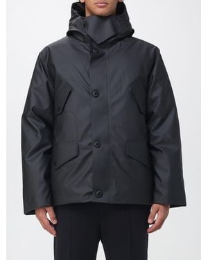 Rains Waterproof Hooded Jacket With A Relaxed Fit And Drawstring - Gray