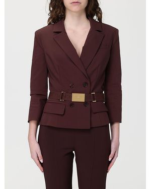 Elisabetta Franchi Double-Breasted Blazer With Belt - Red