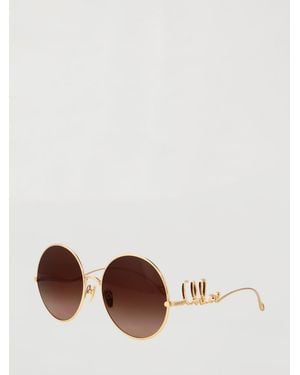 Chloé ChloÉ Rounded Metal Sunglasses With Lettering Logo - Brown
