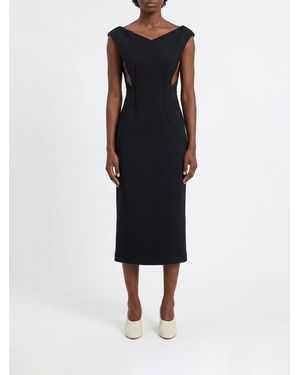 Jil Sander Technical Crêpe Midi Dress - Black