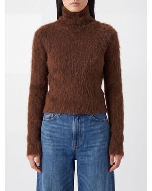 Dondup Jersey De Cuello Alto De Corte Slim En Mezcla De Lana De Alpaca Y Mohair - Marrón