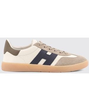 Hogan Cool Leather And Suede Trainers With H Logo And Serrated Sole - Multicolour