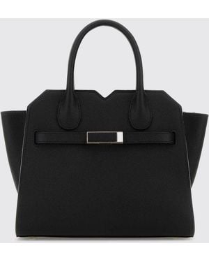 Valextra Grained Leather Milano Bag - Black