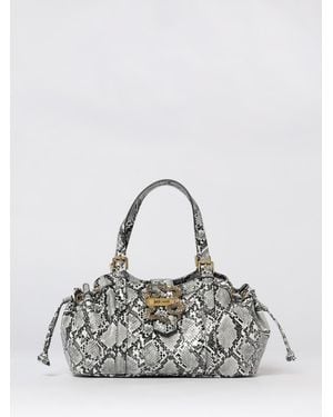 Just Cavalli Python Print Faux Leather Bag - Gray