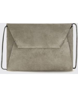Brunello Cucinelli Pochette De Sobre De Ante - Gris