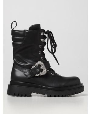 Versace Jeans Couture Damen Flache Stiefeletten - Schwarz