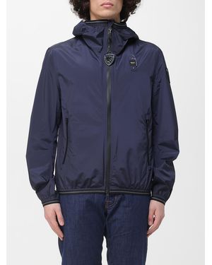 Blauer Hooded Polyester Windbreaker - Blue