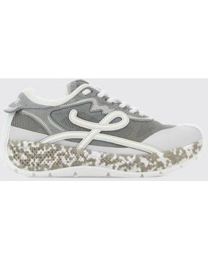 Loewe Pogo Low-Top-Sneakers Aus Veloursleder Und Funktionsgewebe Mit Logo - Weiß