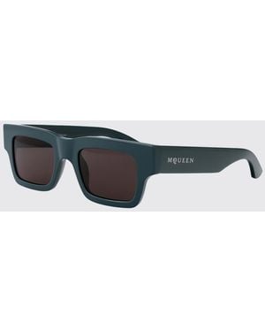 McQueen Am0508S 004 Rectangular Sunglasses - White