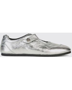 Cecilie Bahnsen Laminated Leather Mary Jane Shoes - White