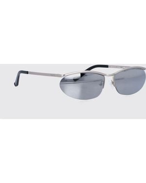 The Attico Charlotte-Tone Metal Oval-Frame Sunglasses - White