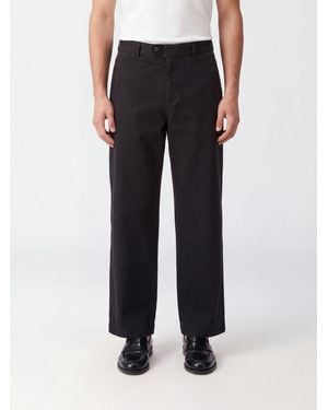 HUGO Slim Fit Mid-Rise Cotton Pants With Belt Loops - Black