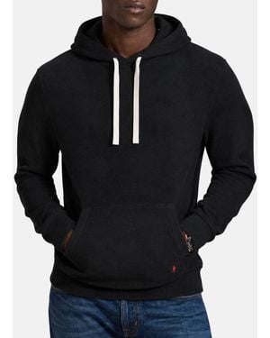 Polo Ralph Lauren Cotton-Blend Hoodie With Embroidered Pony Logo - Black