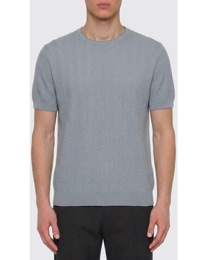 Giorgio Armani Cotton Blend Crew Neck Jumper - Grey
