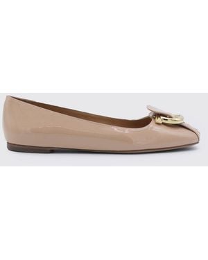 Ferragamo Gancini Patent Leather Ballerina - Multicolour
