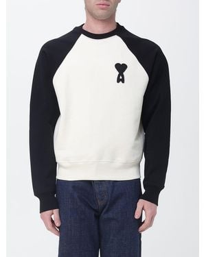 Ami Paris Cotton Crew-Neck Sweatshirt - Blue