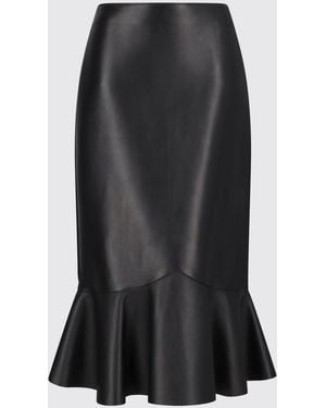 Fendi Leather Midi Skirt - Black
