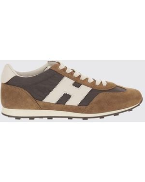 Hogan Athletic Leather And Mesh Trainers With Notched Sole - Multicolour