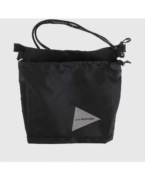 and wander Crispy Rip Sacoche Nylon Bag - Black