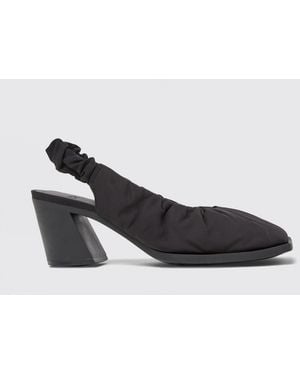 Camper Karole Ruched Fabric Slingback - Black
