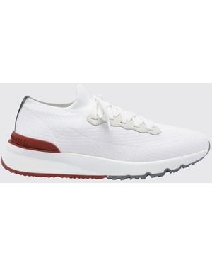 Brunello Cucinelli Knit Low-Top Sneakers - White