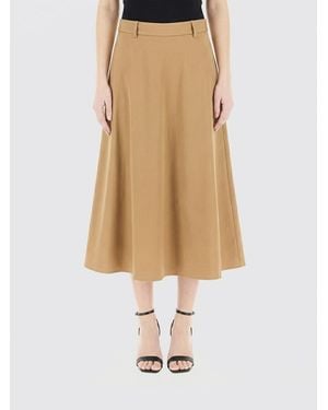 Semicouture Cotton Midi Skirt - Natural