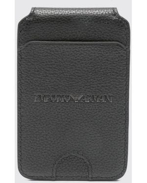 Emporio Armani Leather Card Holder - Black