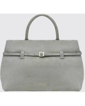 MANU Atelier Le Cambon 35 Suede Leather Handbag - Grey