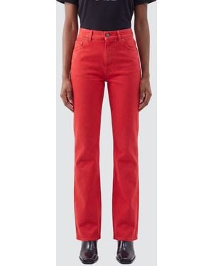 Chloé ChloÉ High-Waisted Skinny Fit Cotton Denim Jeans - Red
