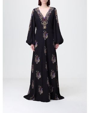 Etro Vestido De Viscosa Con Estampado Paisley - Negro
