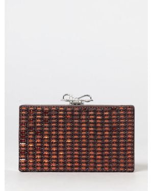 Self-Portrait Satin-Mini-Handtasche Mit Kristall- Und Strass-Stickerei - Rot
