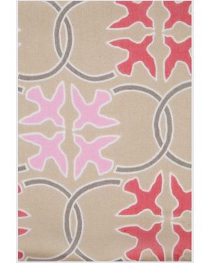 Pinko Modal Scarf With All-Over Monogram Love Birds - Pink