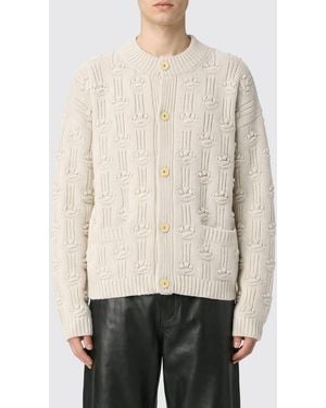 Marni Abstract Jacquard Wool And Cashmere-Blend Cardigan - Natural
