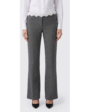 Magda Butrym Stretch Wool Flared Trousers - Grey
