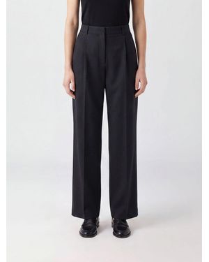 Our Legacy High-Waisted Wool Trousers With Wide-Leg Cut And Belt Loops - Black