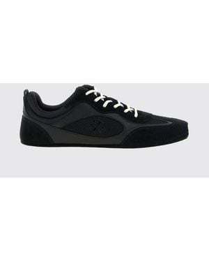 Tory Burch Baskets Basses Field En Cuir Et Mesh Avec Logo Double T - Noir