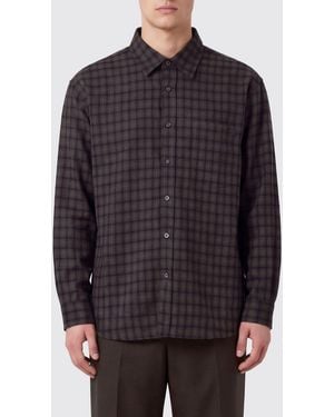 DUNST Camisa Relaxed Fit De Algodón Con Cuadros Vichy Y Bolsillo De Parche - Gris