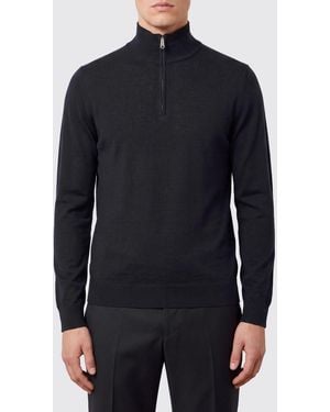 Paul Smith Rollkragenpullover Aus Reiner Merinowolle Mit Halbem Reißverschluss - Blau